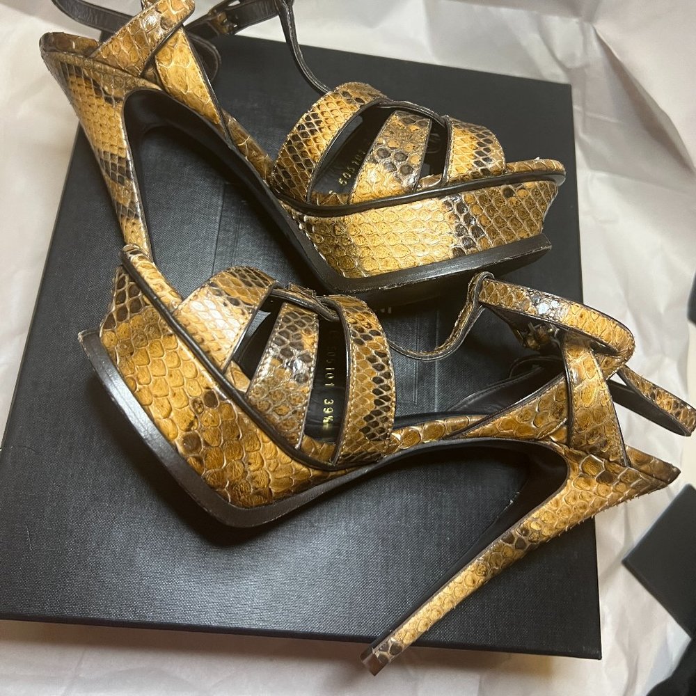 Saint Laurent Python Tribute Sandals - Size 39.5 … - image 3